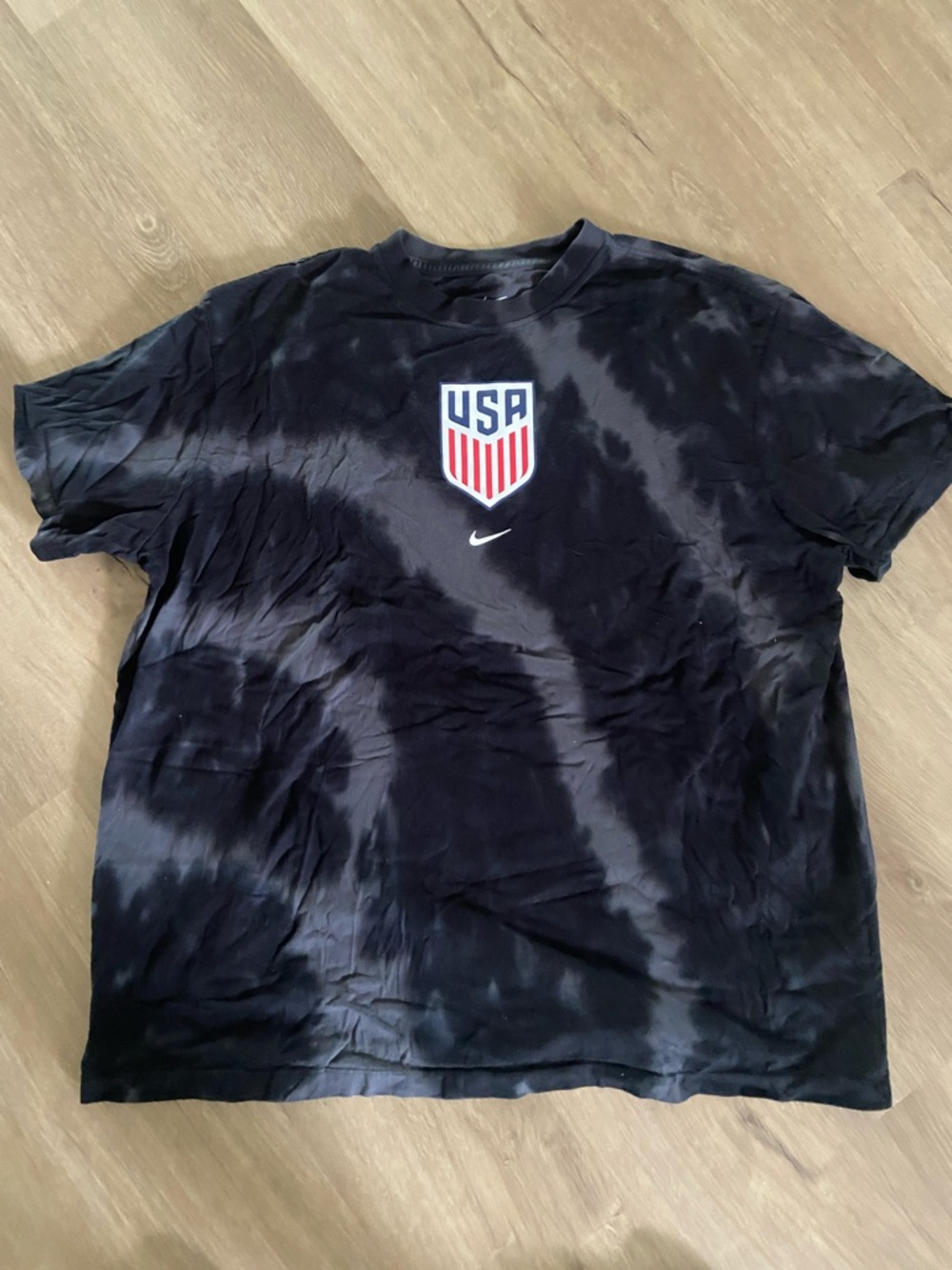 Nike Black Tie-Dye US Soccer Crest Short Sleeve Tee